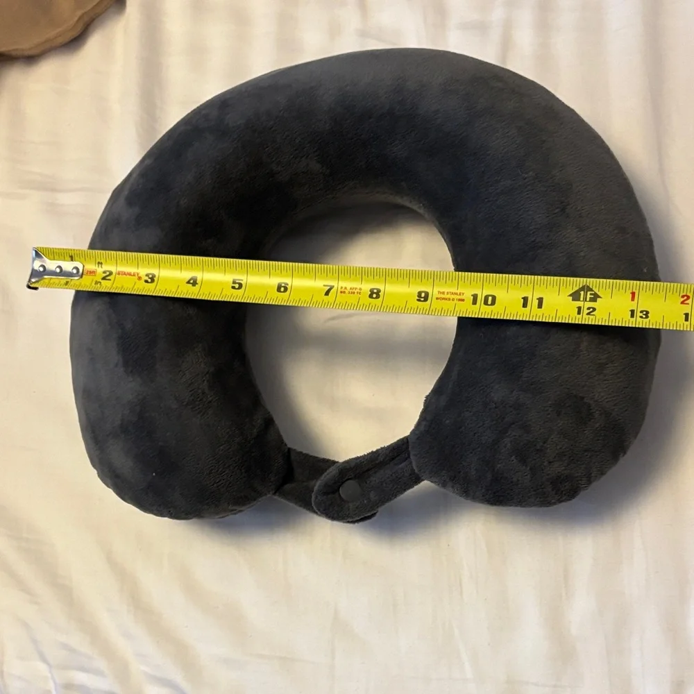 Plush Charcoal Memory Foam Travel Neck Pillow